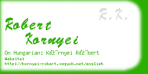 robert kornyei business card